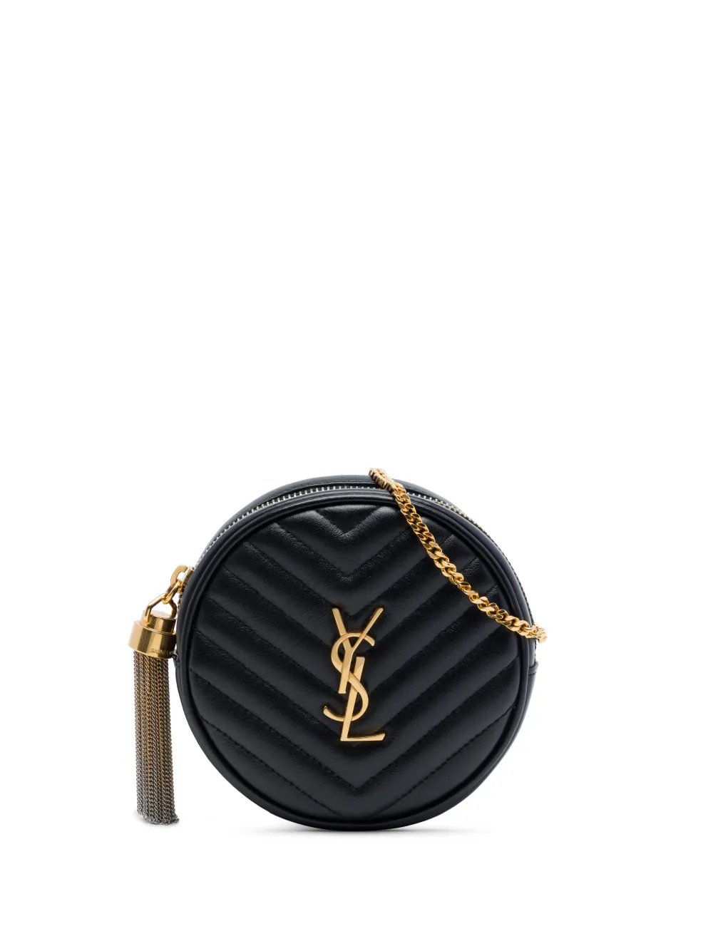 2022 Baby Chevron Calfskin Round Vinyle belt bag