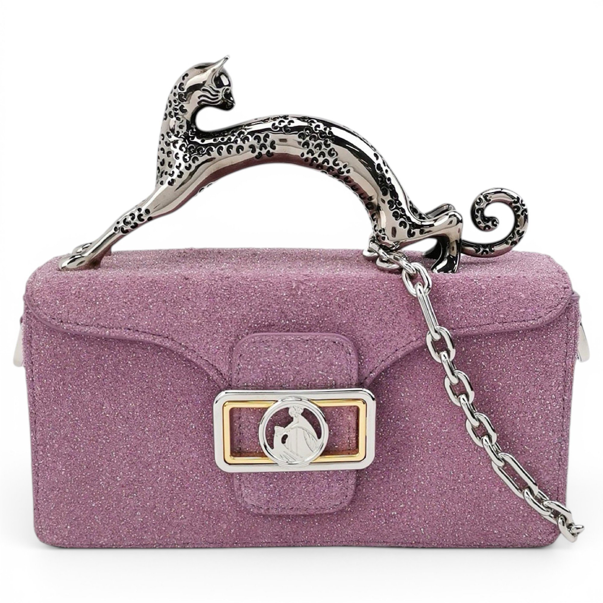 Lanvin Pencil Chat glitter crossbody bag