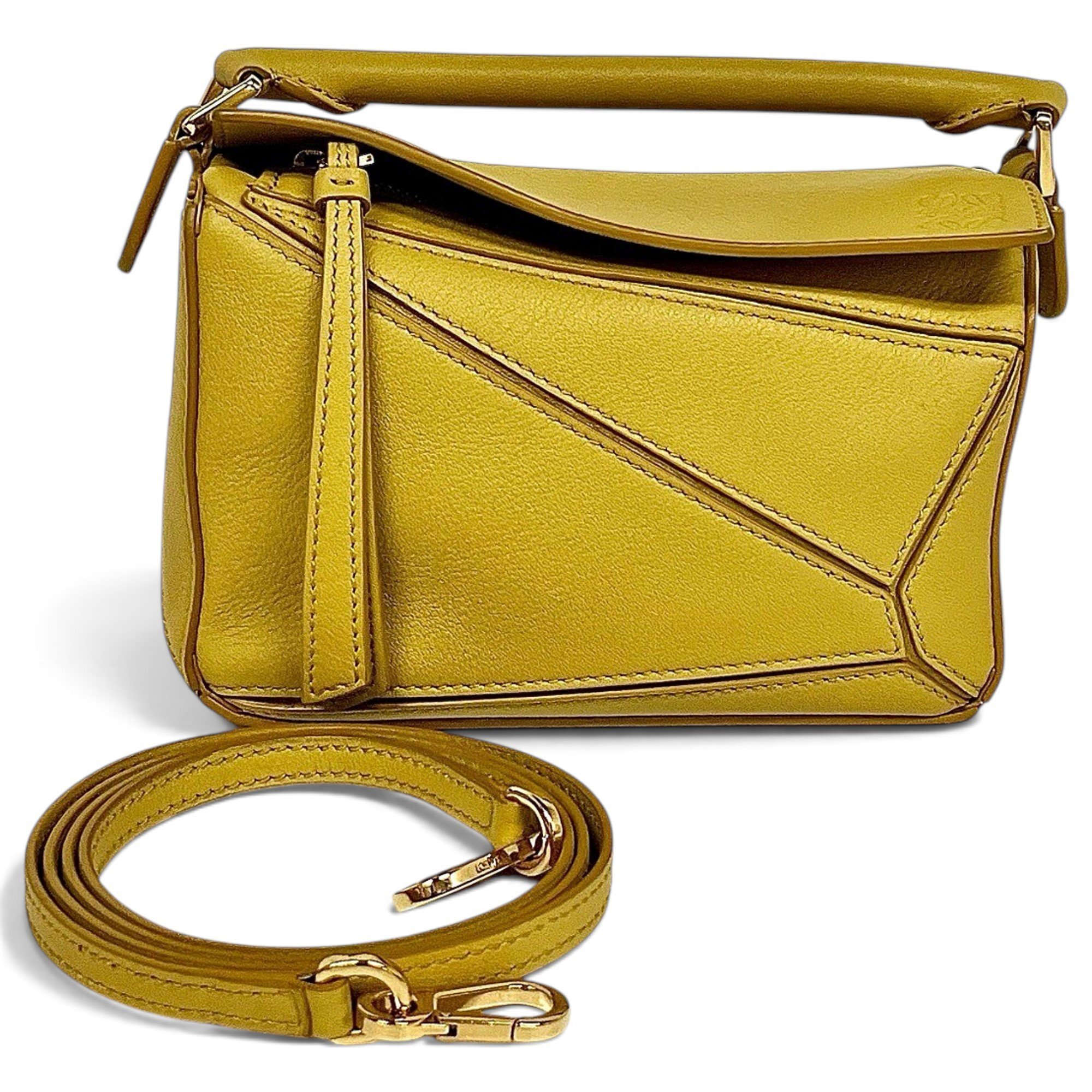 Puzzle leather crossbody bag