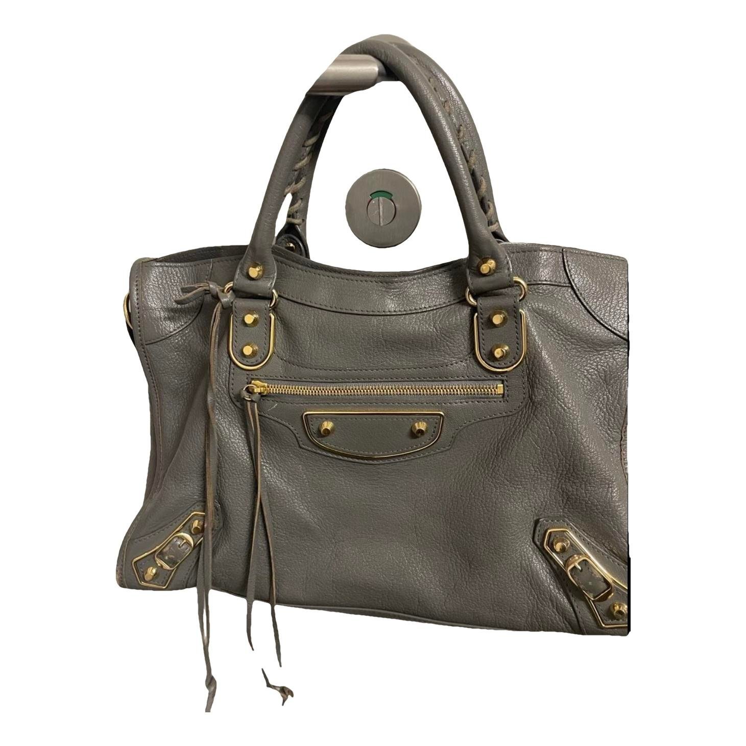 City leather handbag