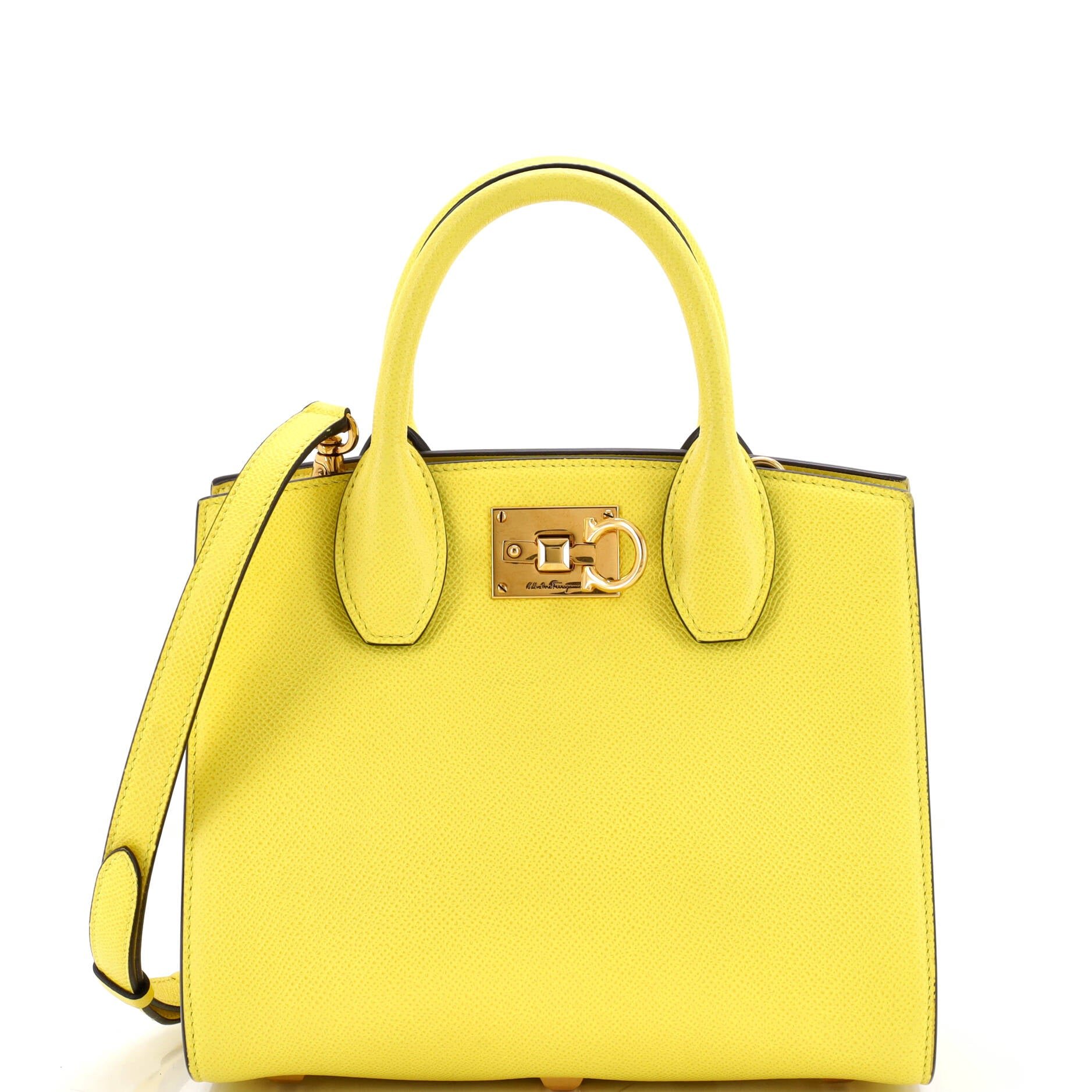 Studio Top Handle Box Bag Leather Small