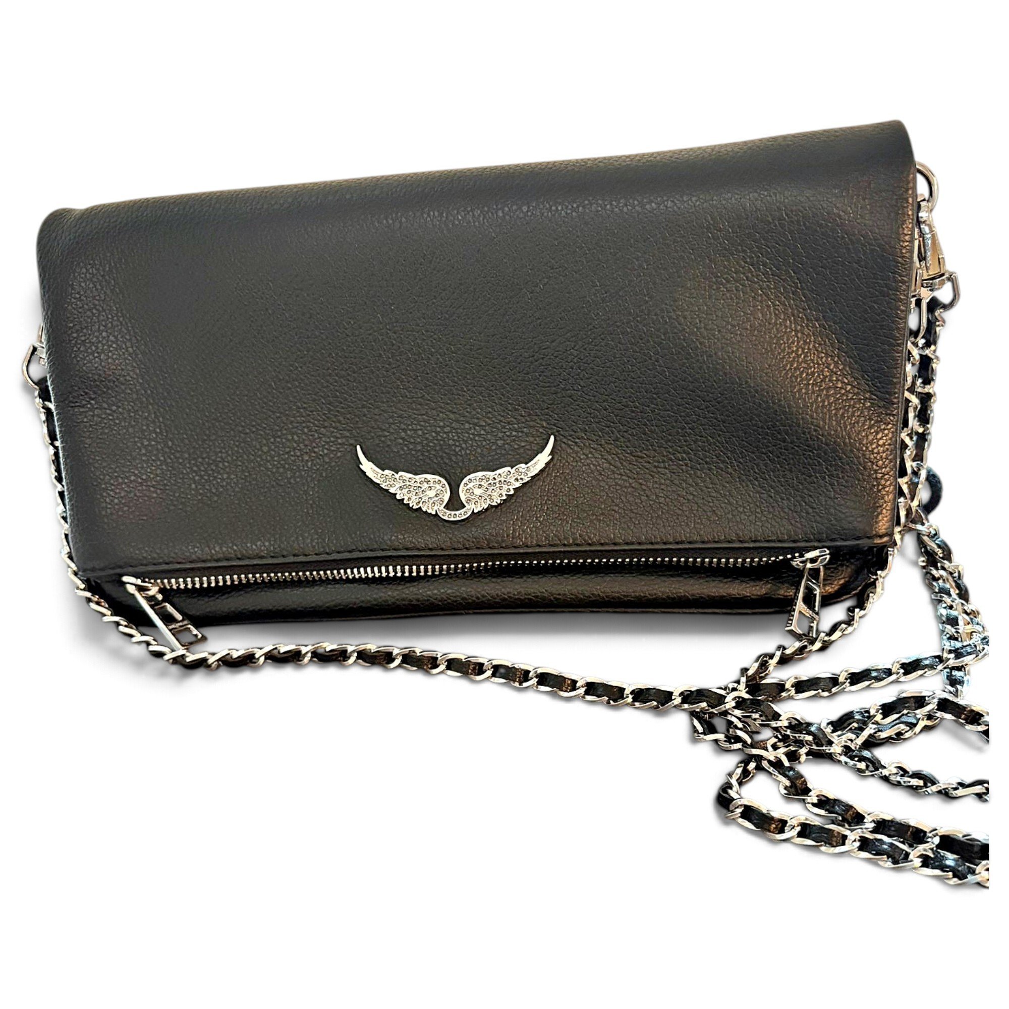 Rock leather clutch bag