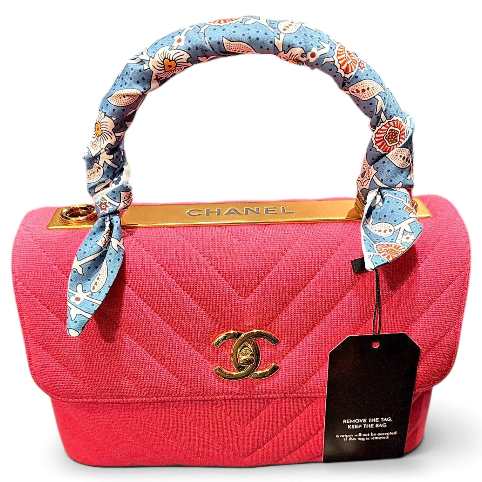 Trendy CC Top Handle cloth handbag