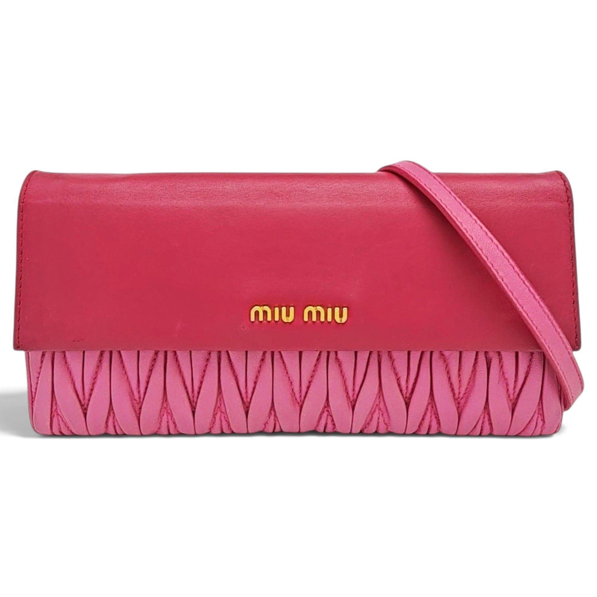 Miu Crystal leather handbag