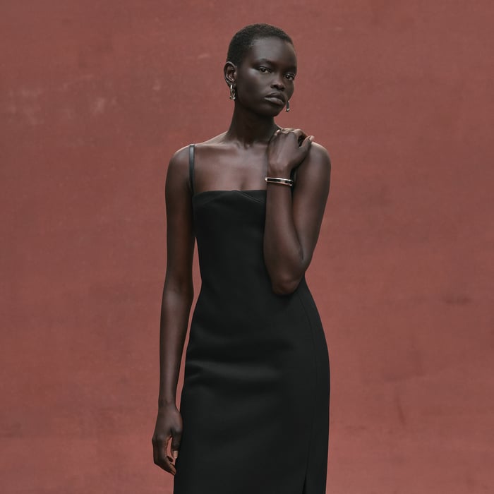 Noir Bustier Dress With Shoulder Straps