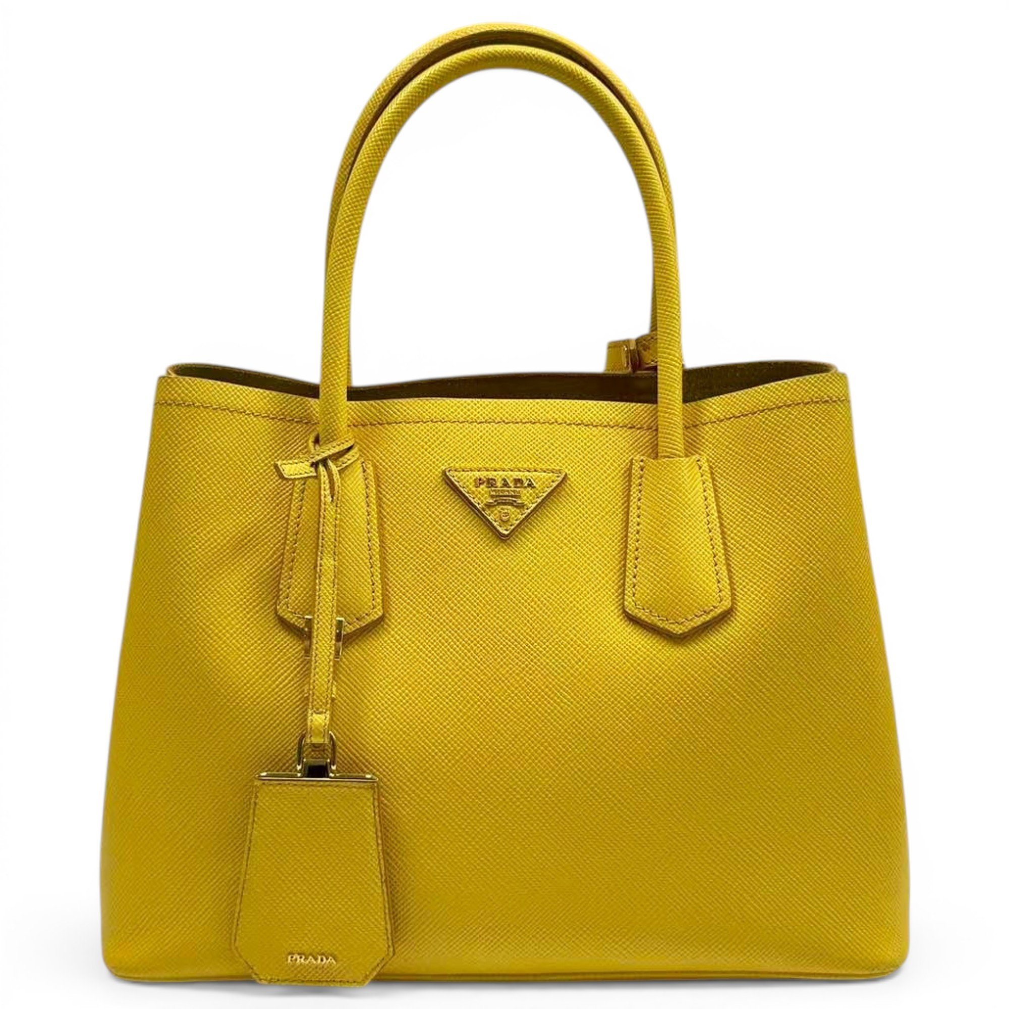 Double leather handbag