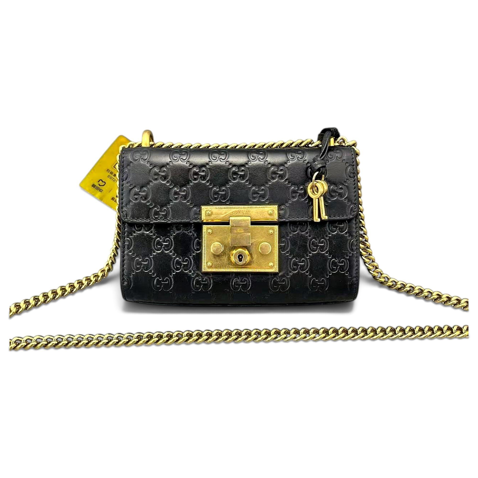 Padlock leather handbag