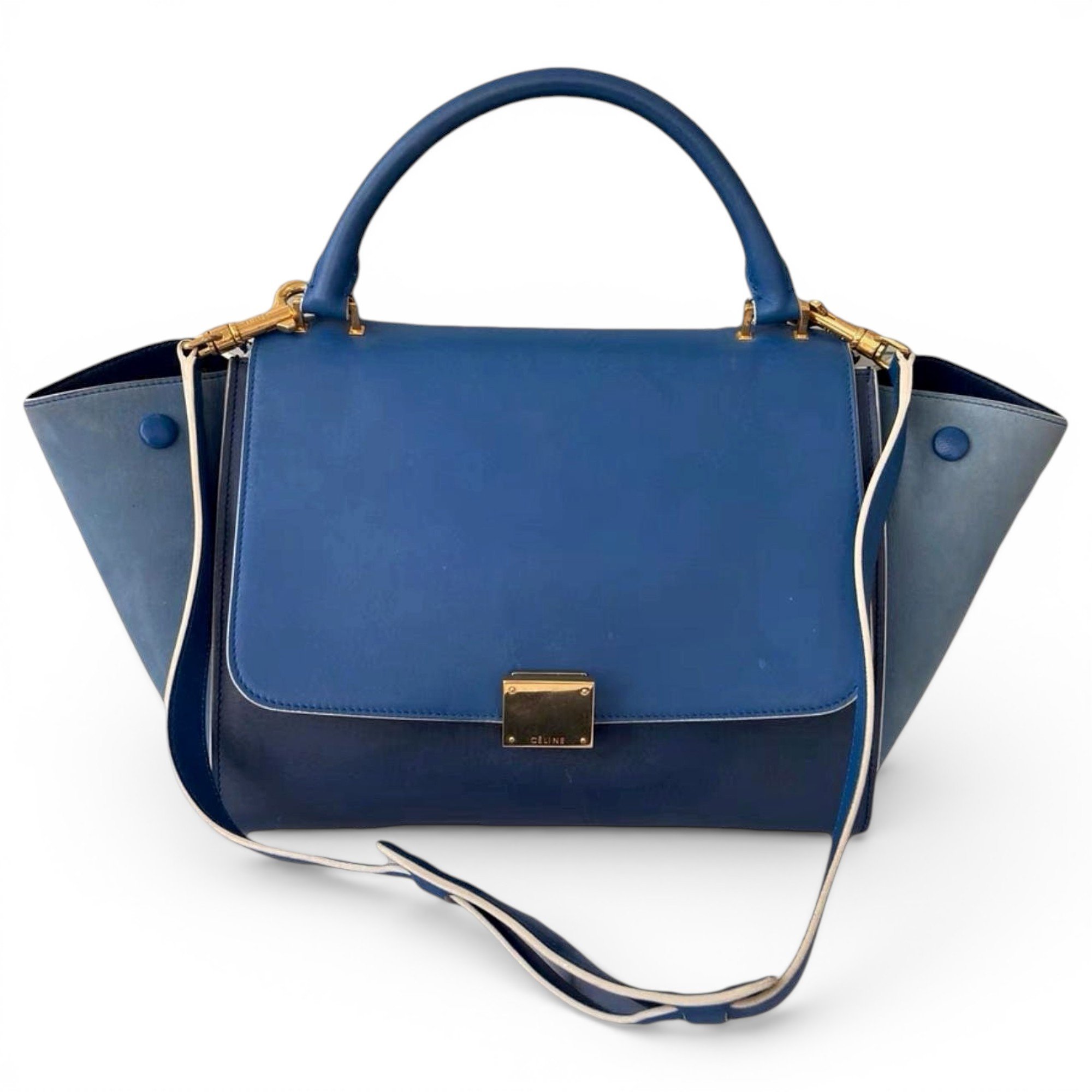 Trapèze leather handbag