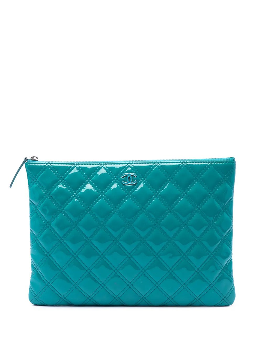 2014-2015 Medium Quilted Patent O Case clutch bag