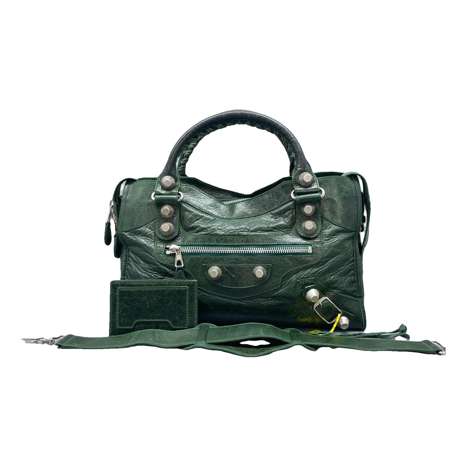 City leather handbag