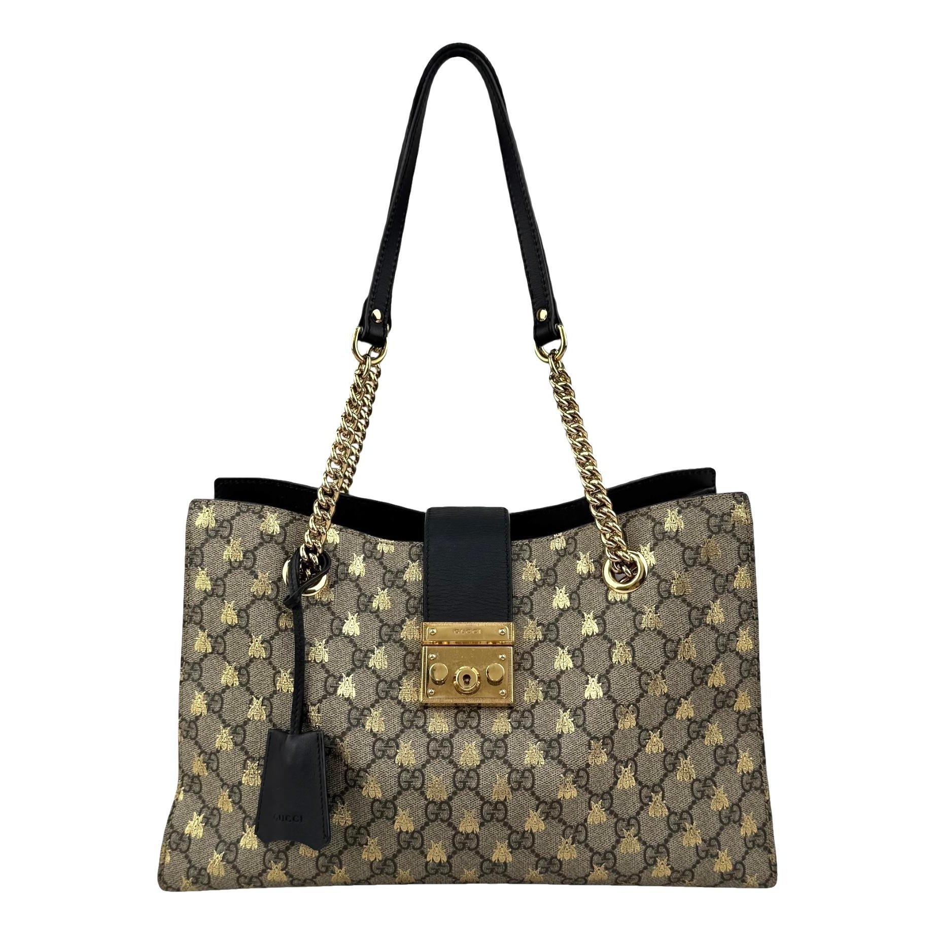 Padlock leather handbag