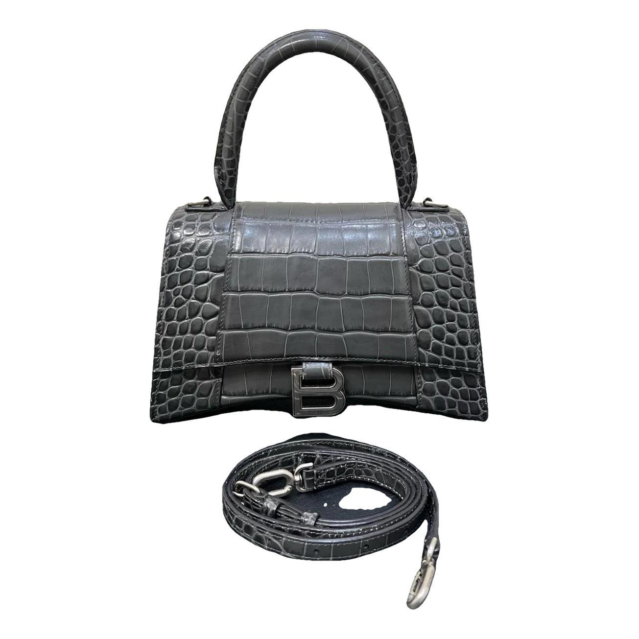 Hourglass leather handbag