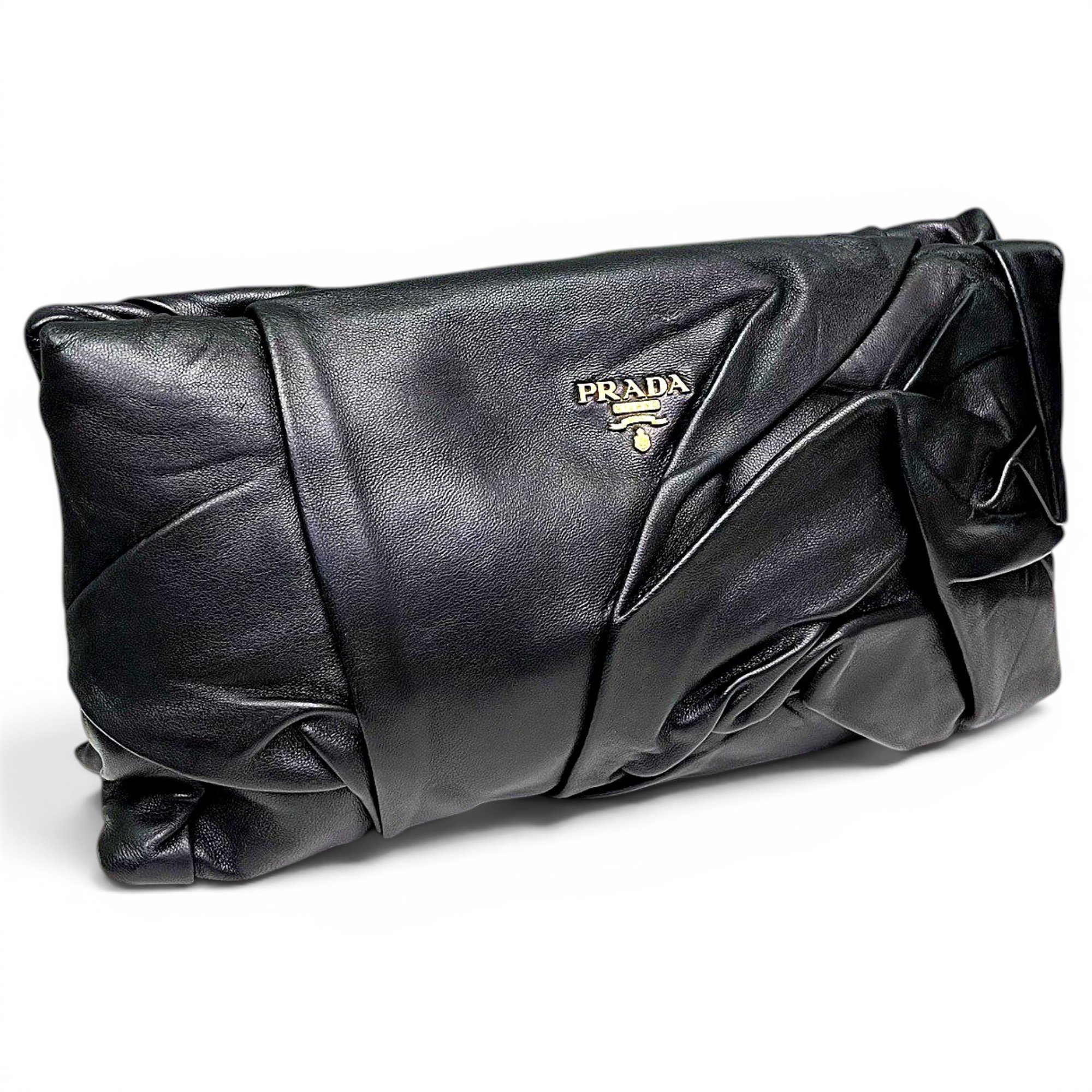 Leather clutch bag