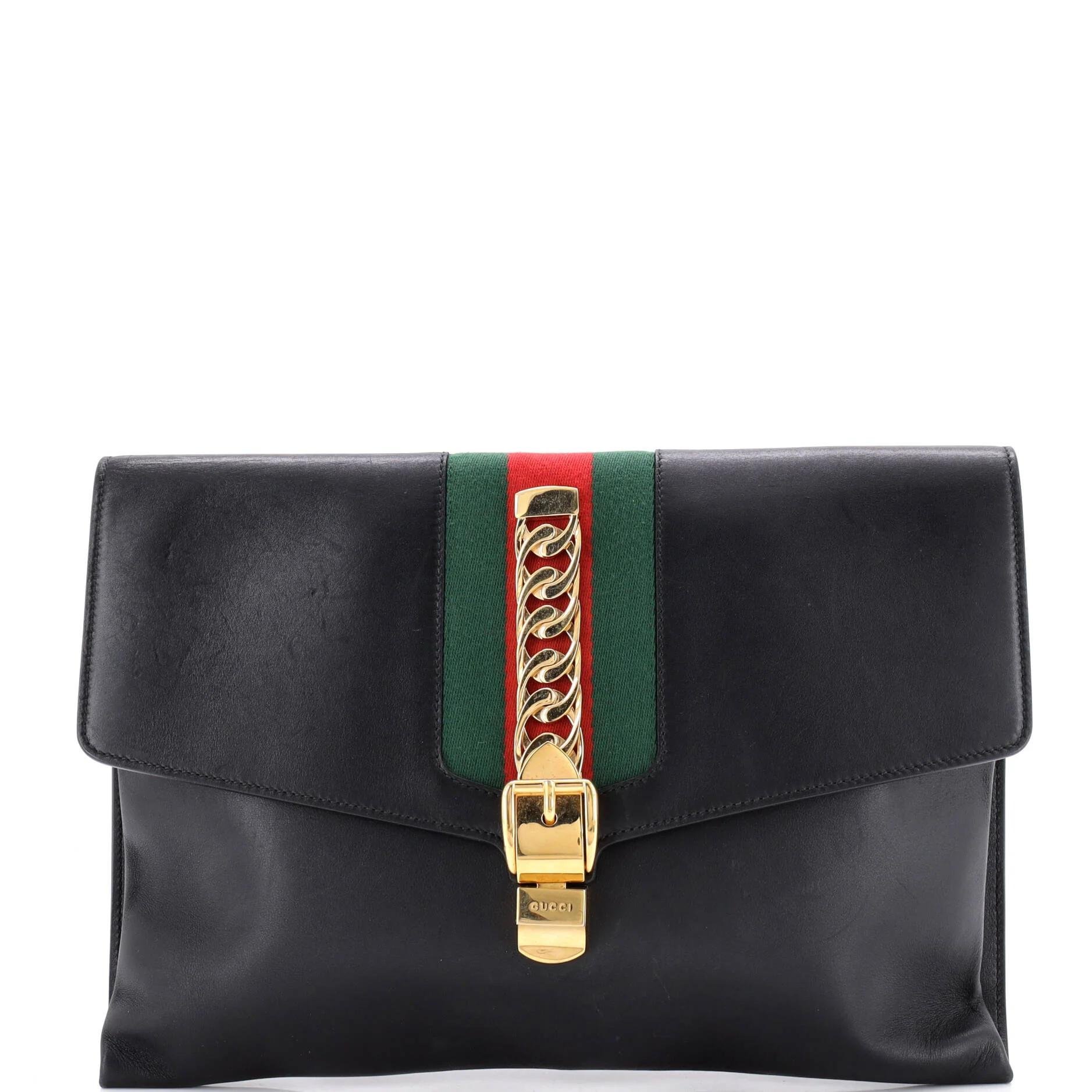 Leather clutch bag