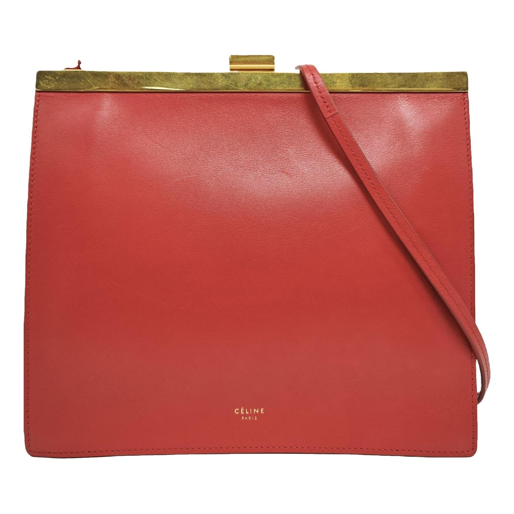 Clasp leather crossbody bag