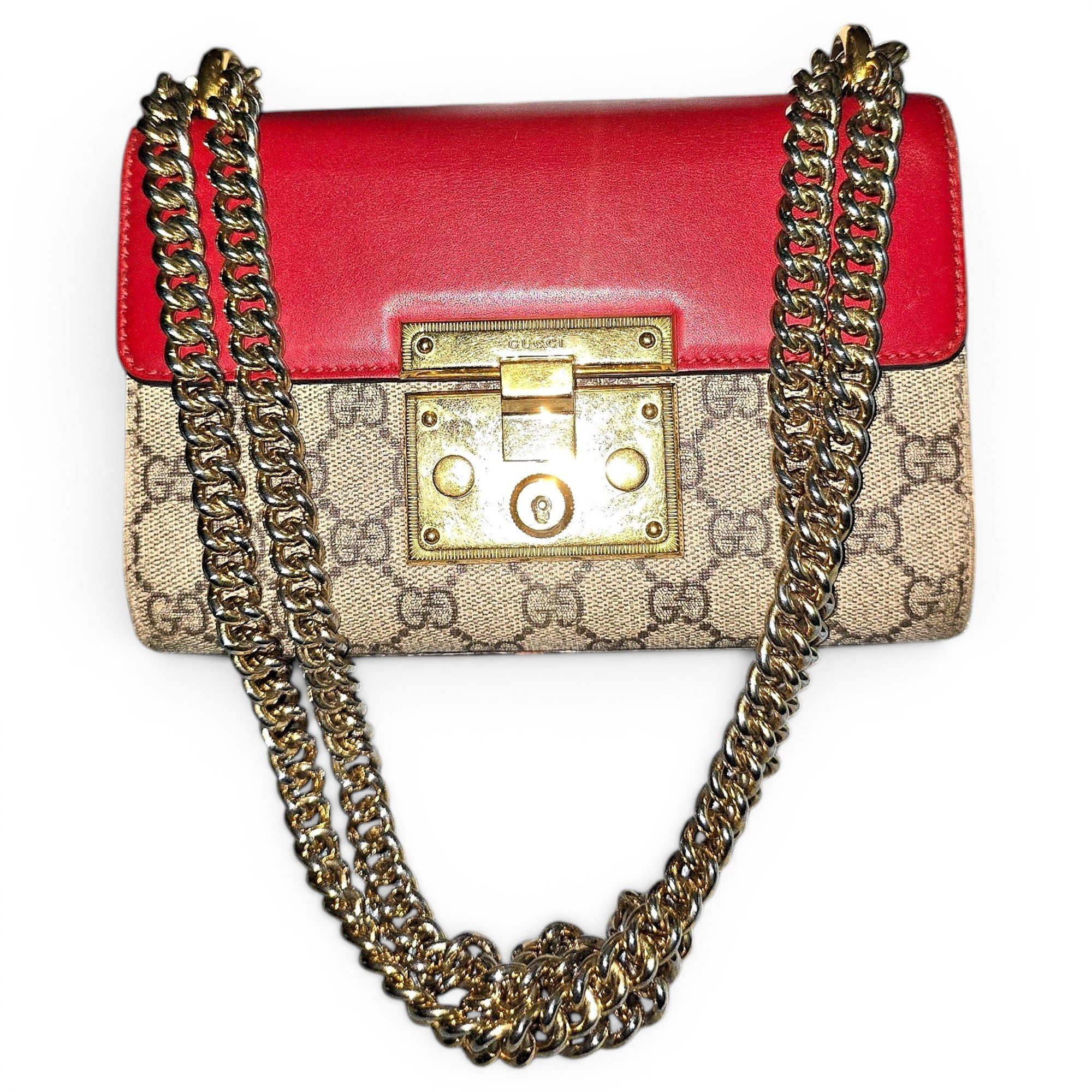 Padlock leather handbag