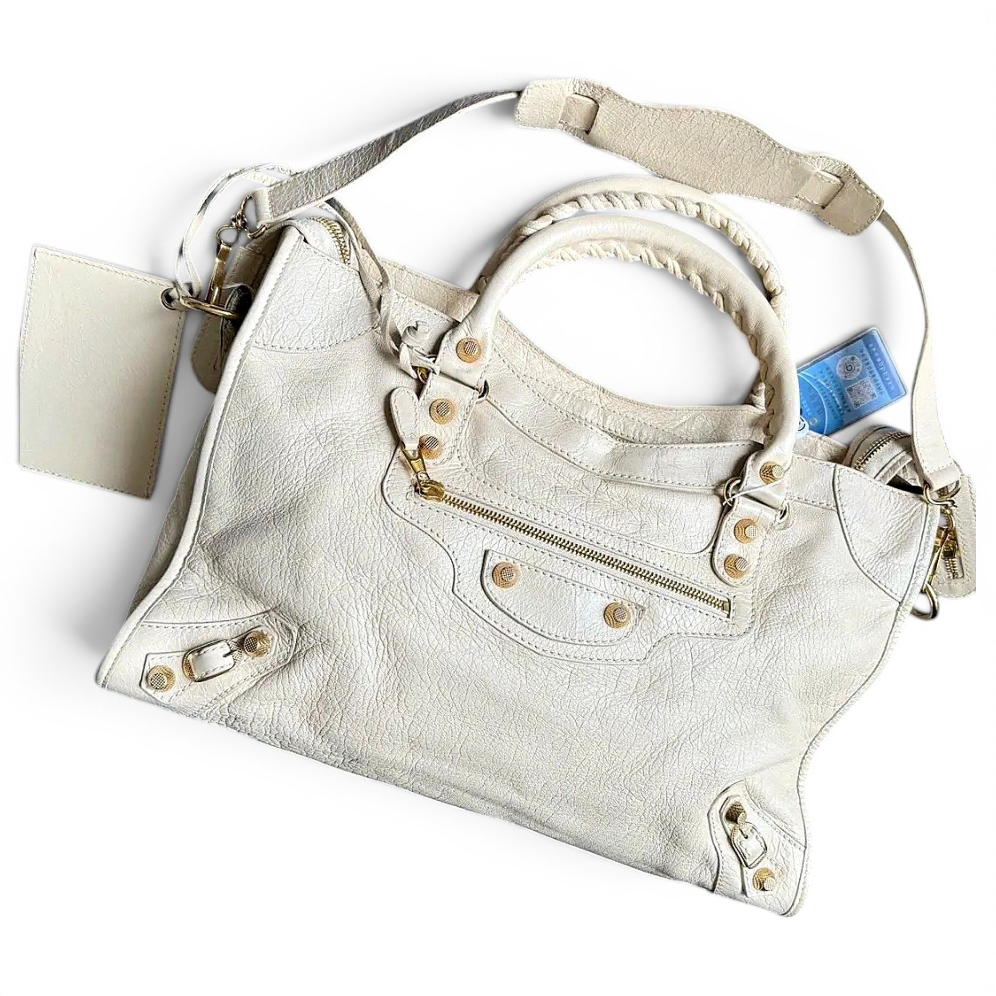 City leather handbag