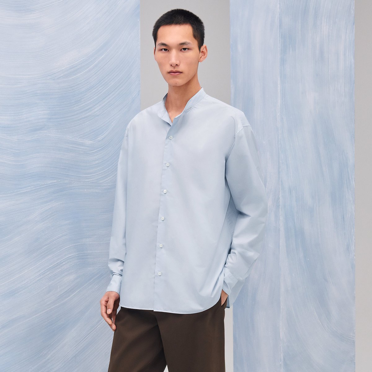 Glacier Boxy Fit Shirt With Marius Collar