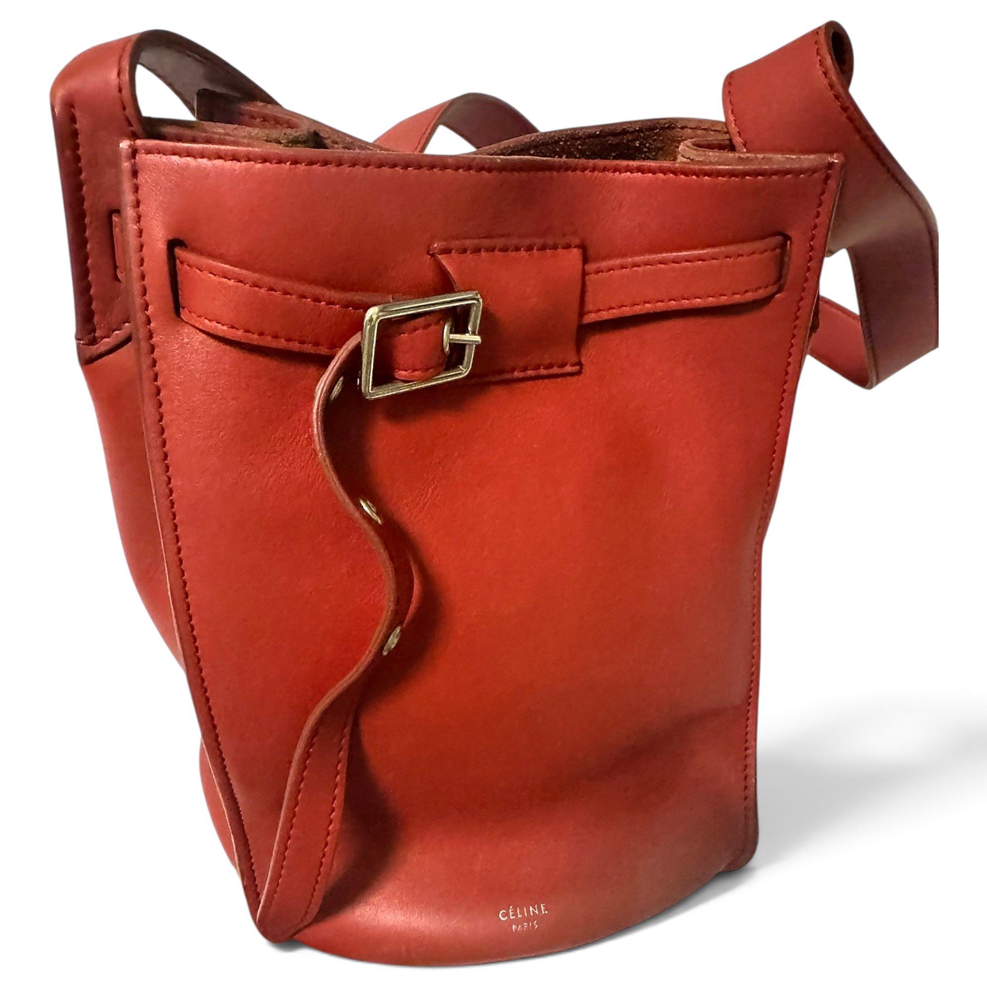Clasp Bucket leather crossbody bag