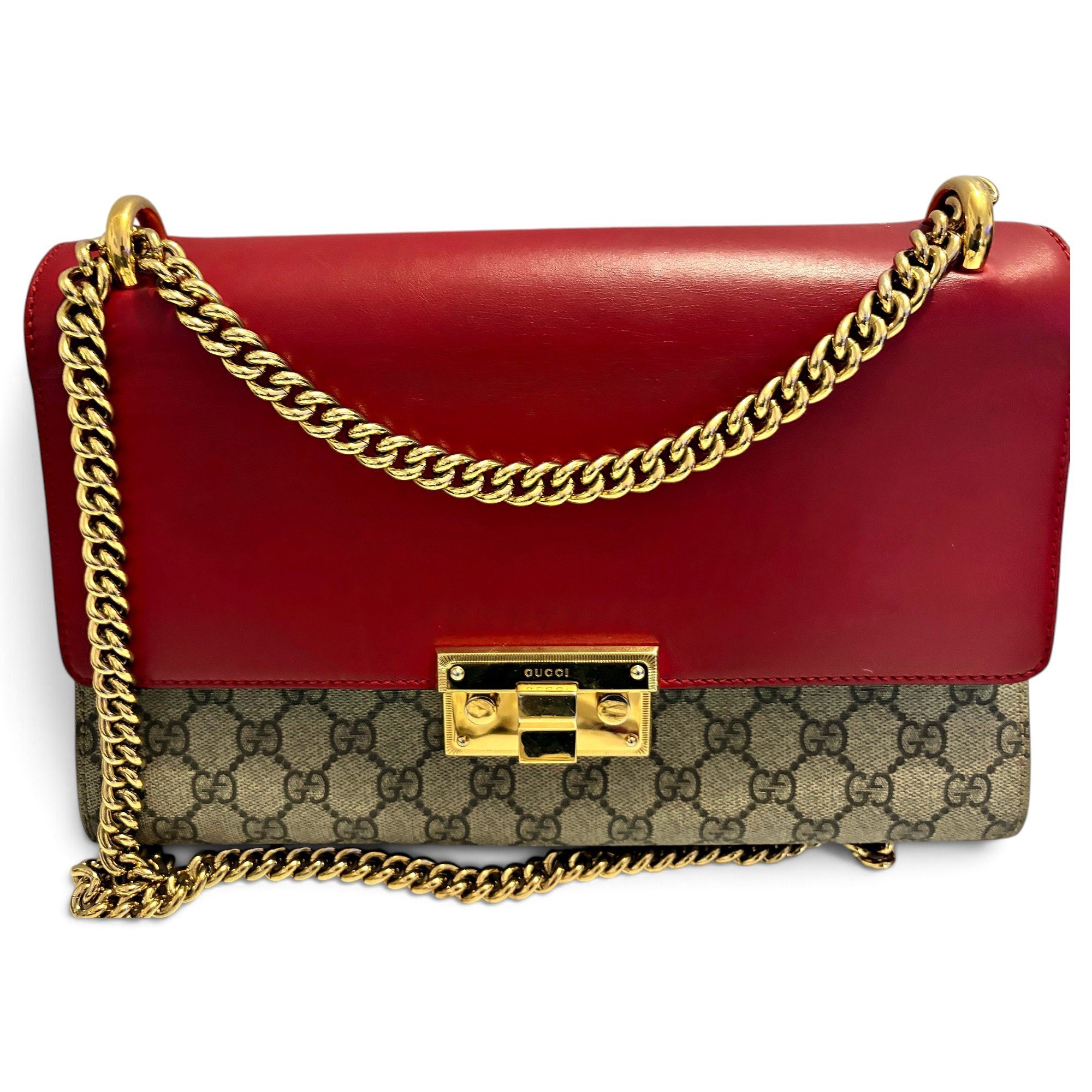 Padlock leather handbag