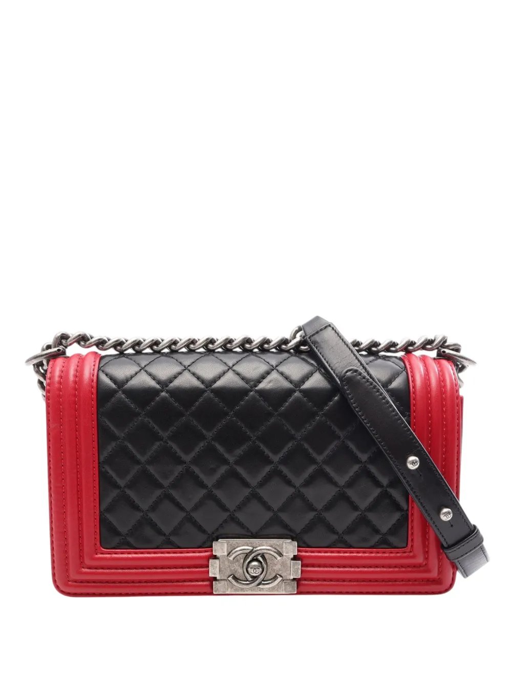 2012-2013 Old Medium Bicolor Quilted Lambskin Boy Flap crossbody bag