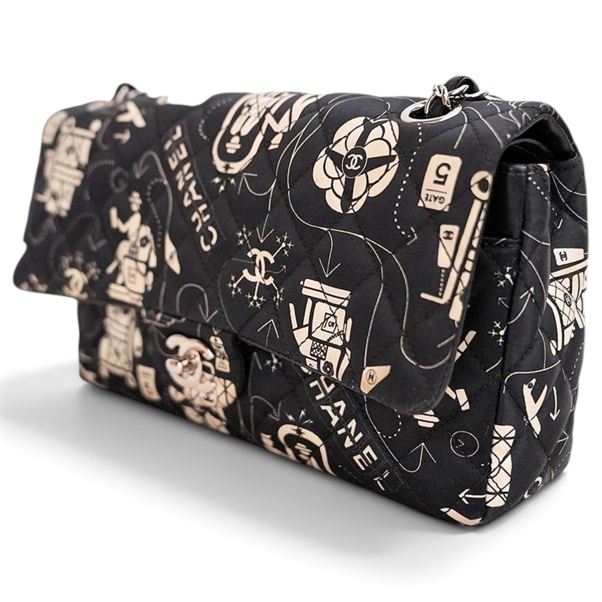 Classic CC Shopping silk handbag