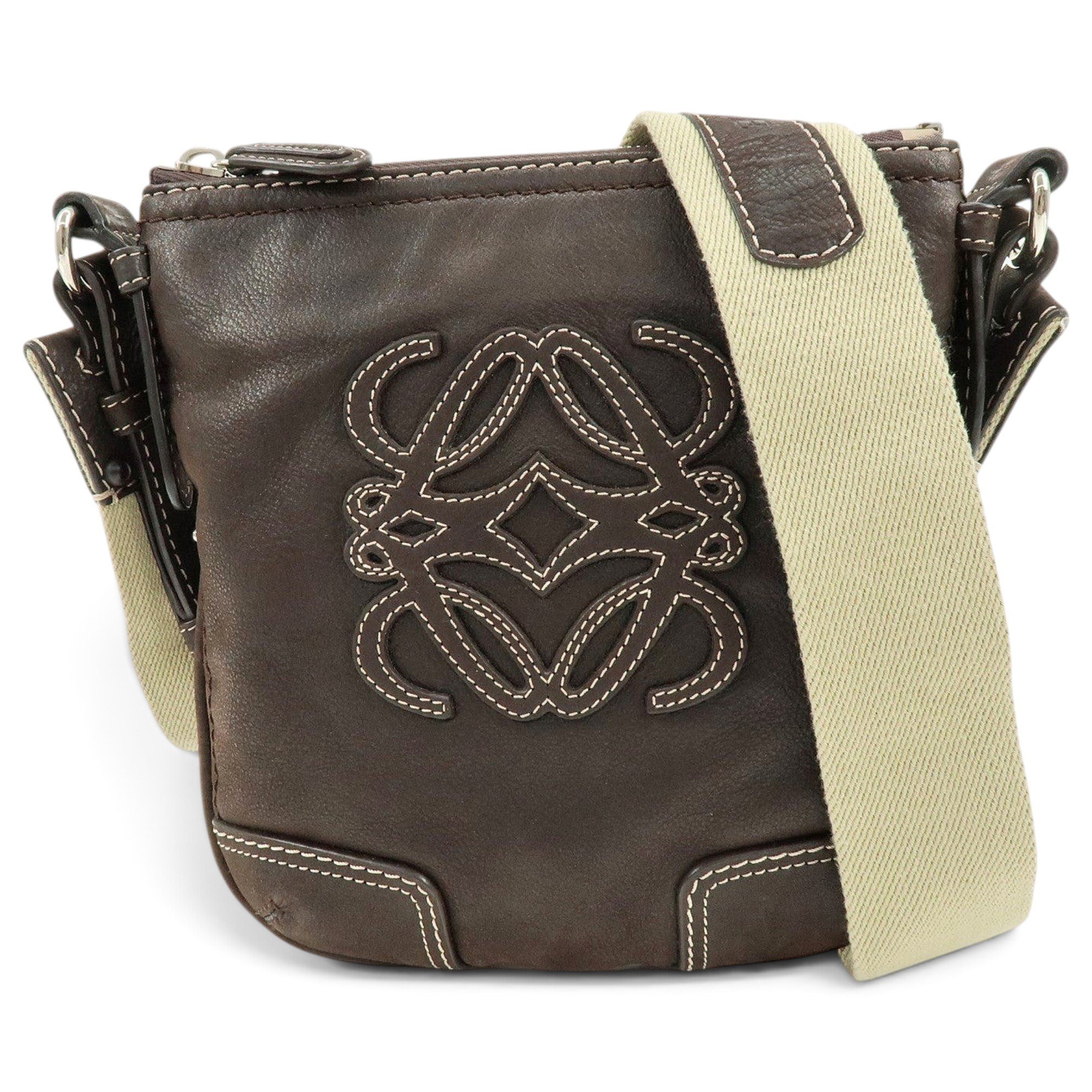 Anagram leather crossbody bag