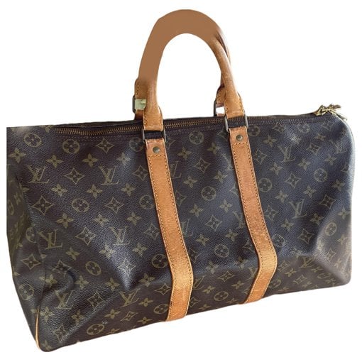 Louis Vuitton Keepall leather travel bag