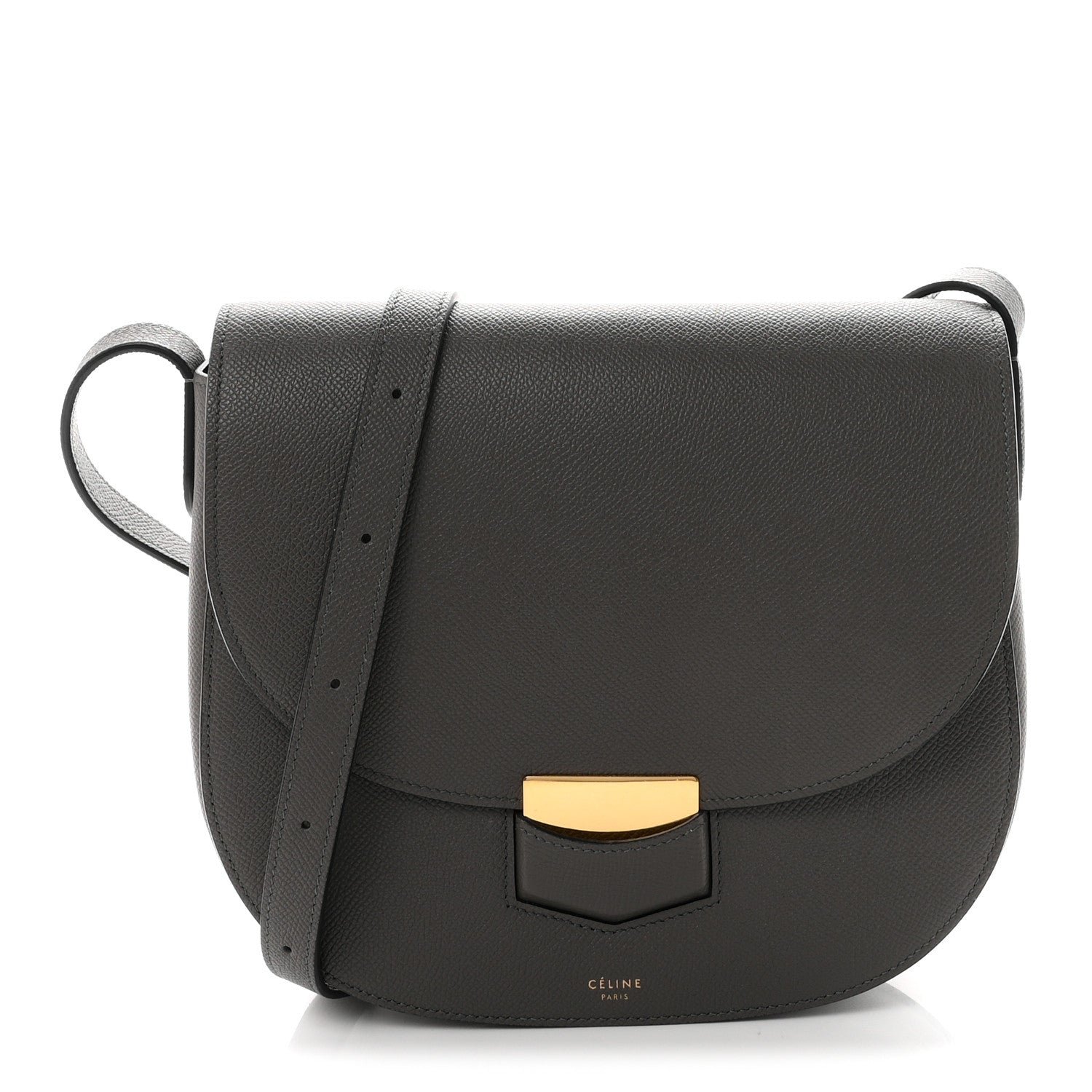 Celine Baby Grained Calfskin Medium Trotteur Grey