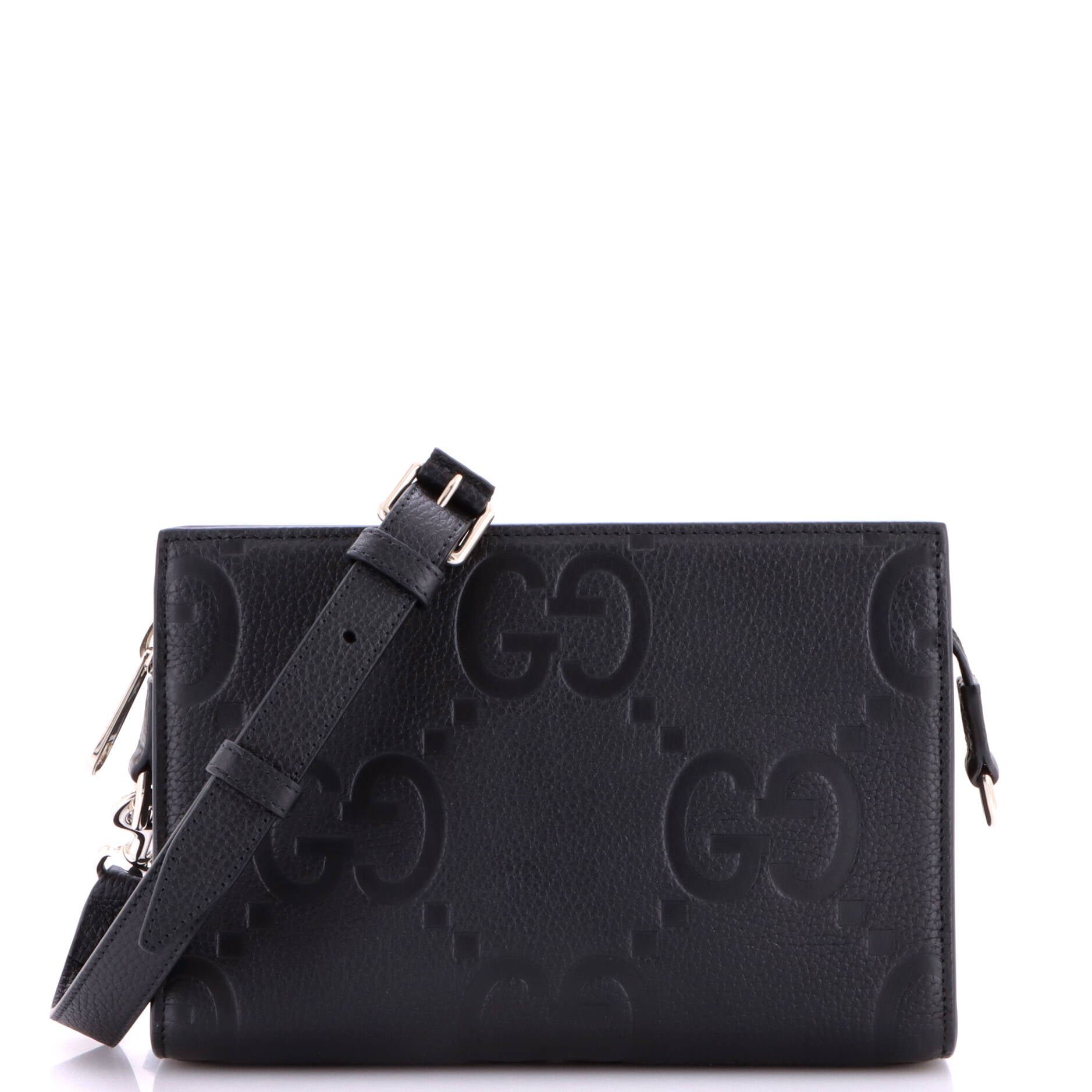 Zip Crossbody Bag Jumbo GG Embossed Leather