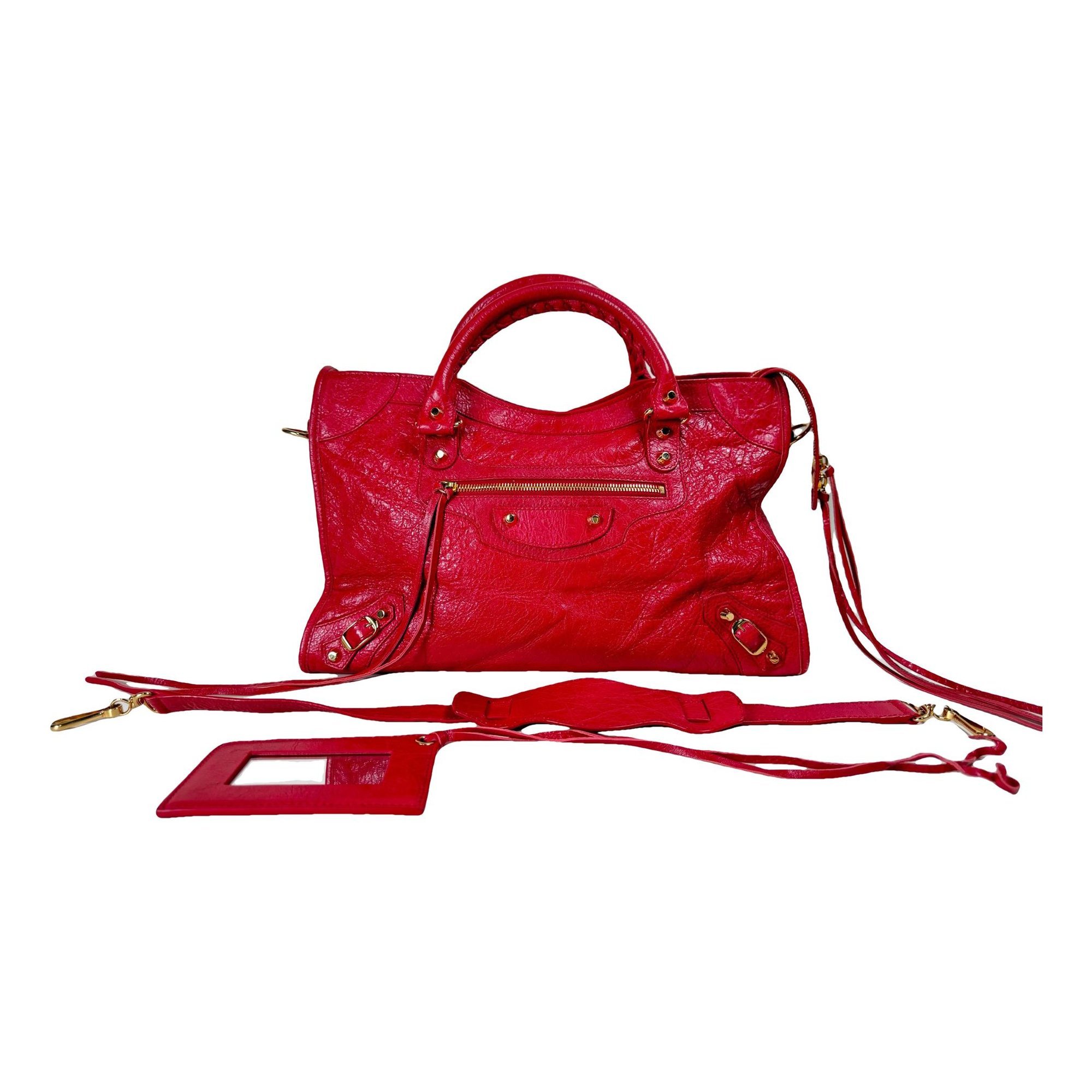 City leather handbag