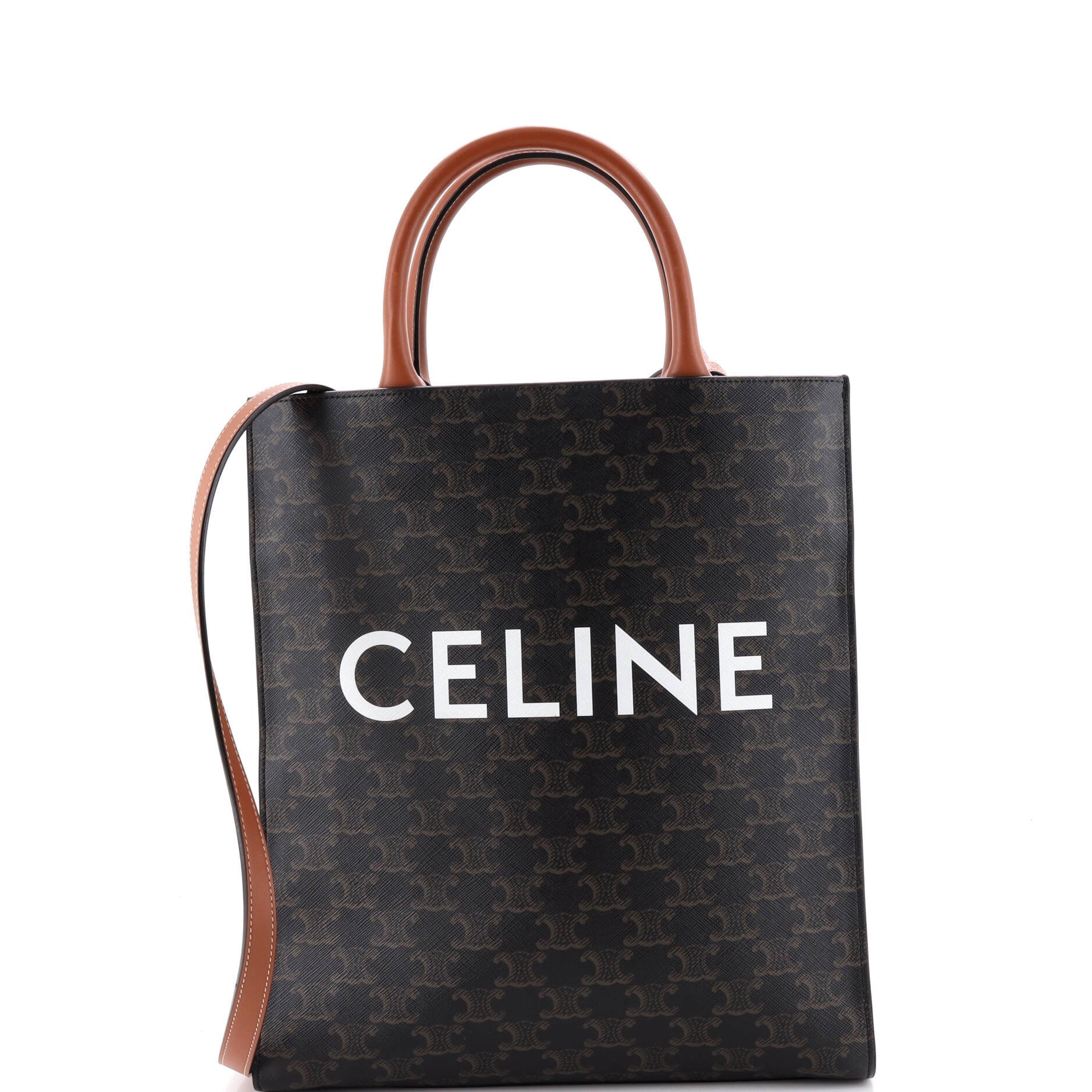 Vertical Cabas Tote Triomphe Coated Canvas Small