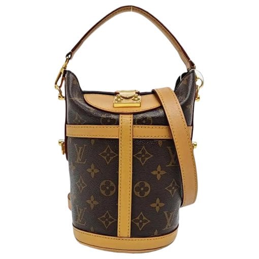 Duffle leather handbag