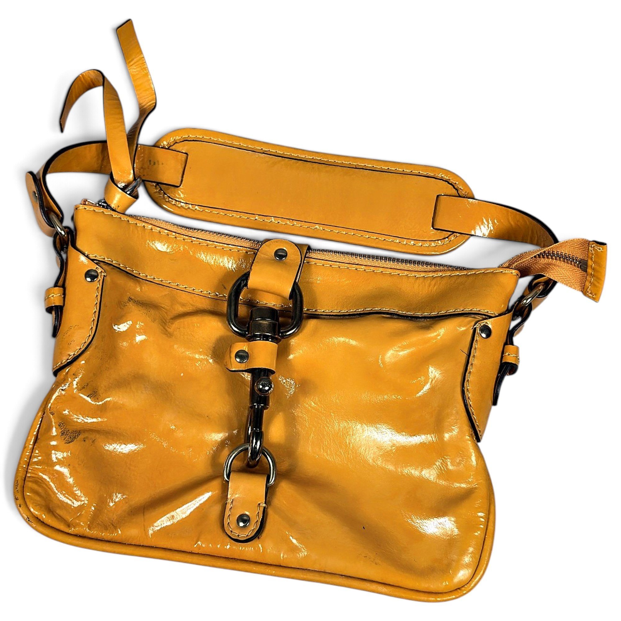 Chloe Aby Lock patent leather handbag