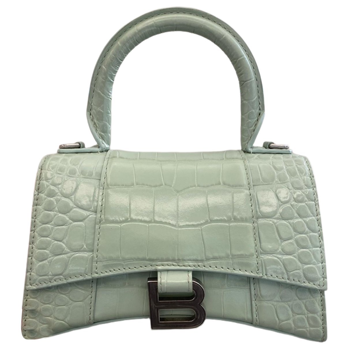 Hourglass leather handbag