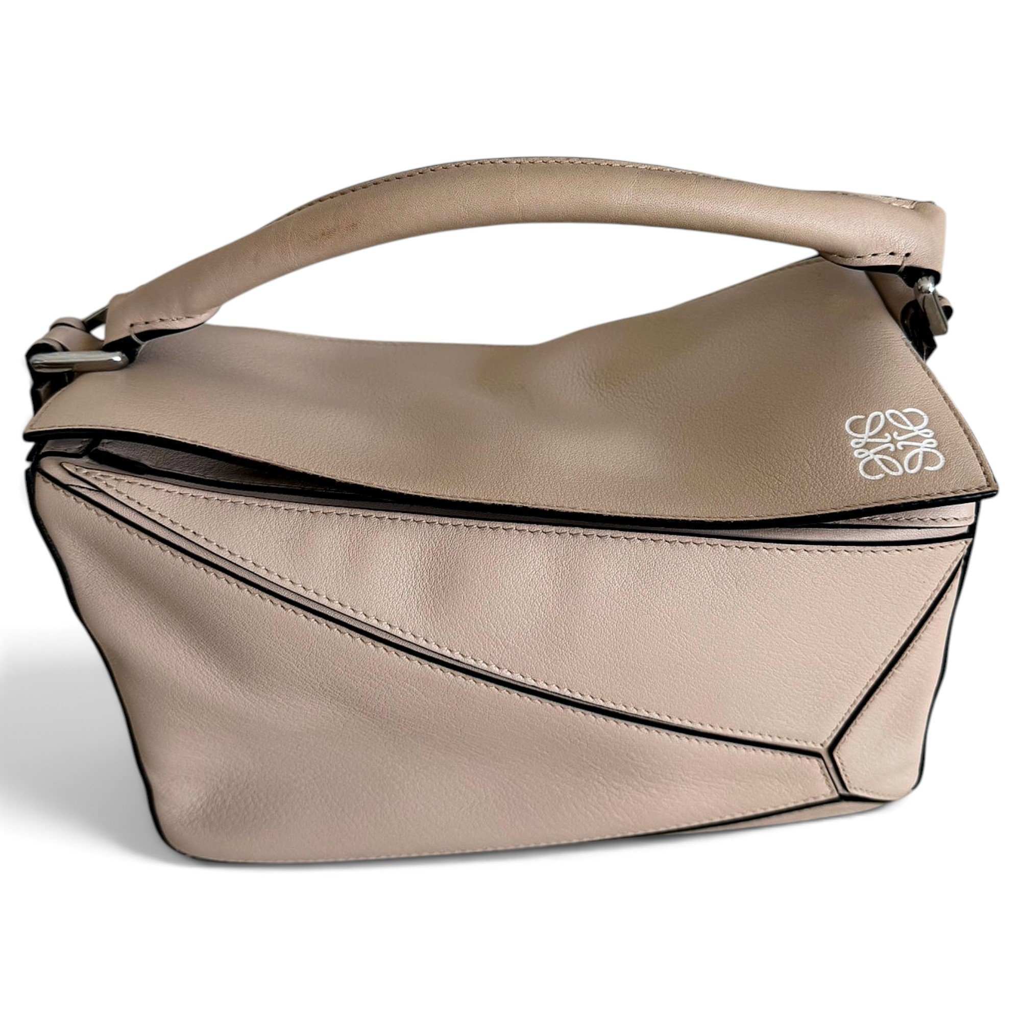 Puzzle leather handbag