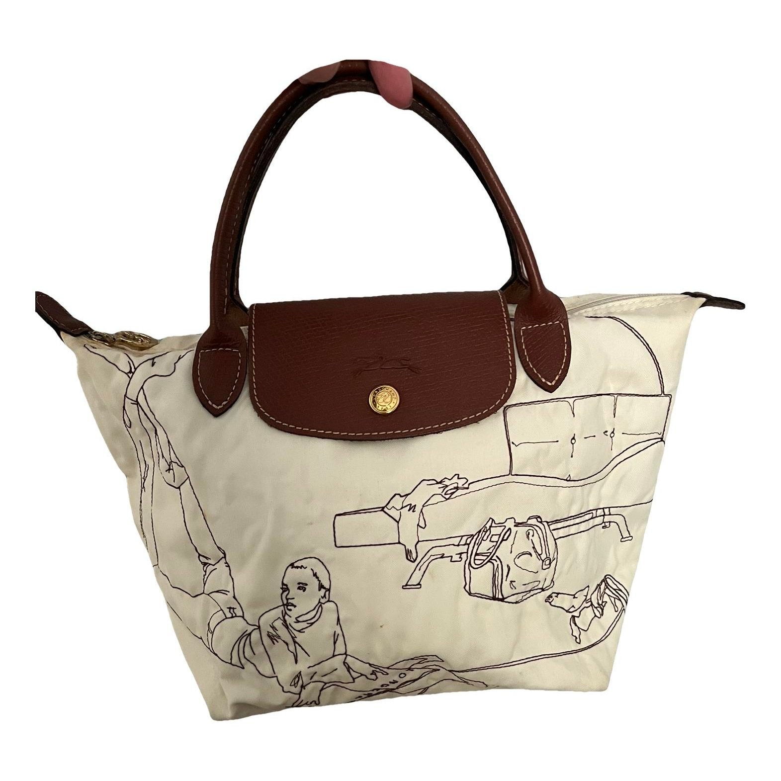 Longchamp Pliage leather tote