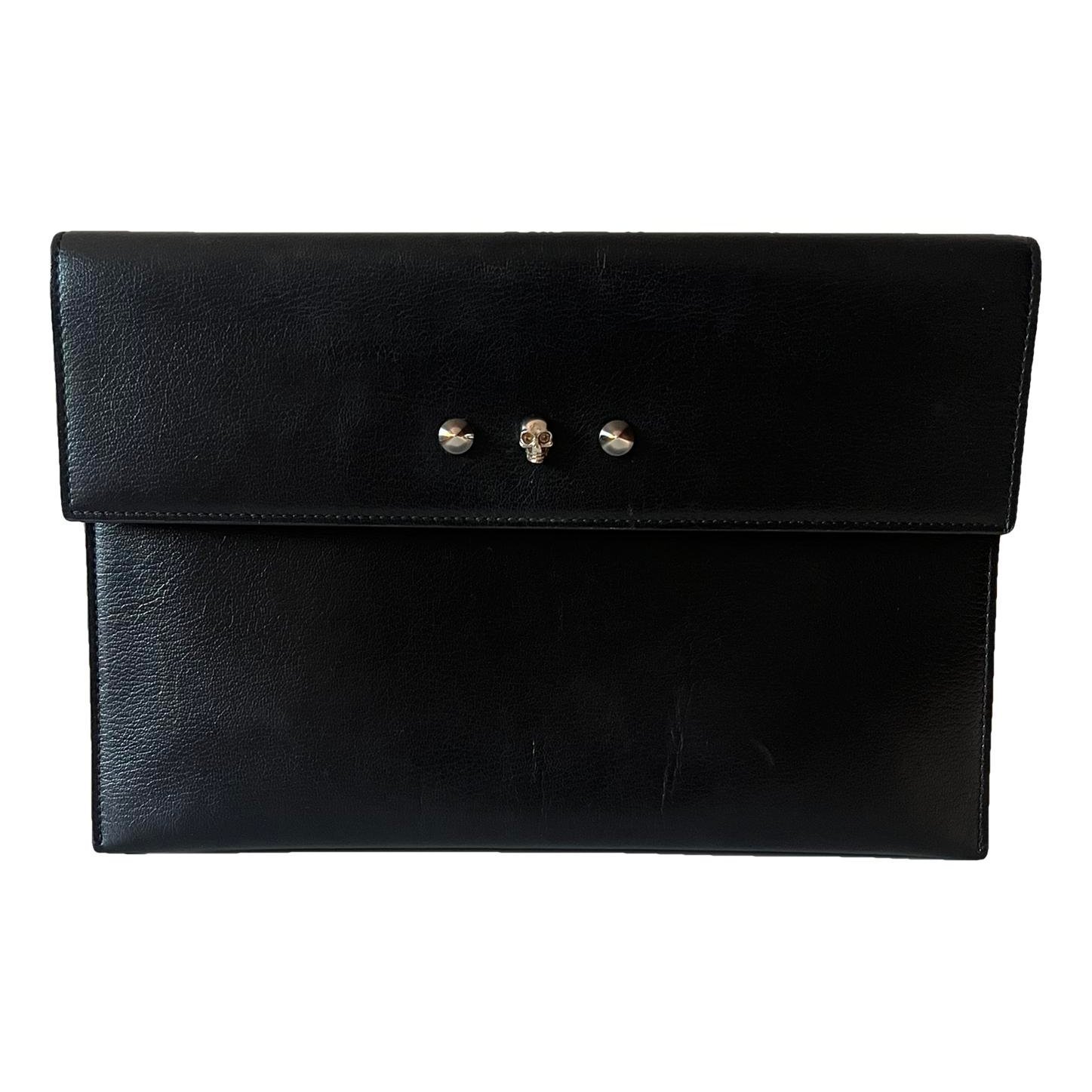 Leather clutch bag
