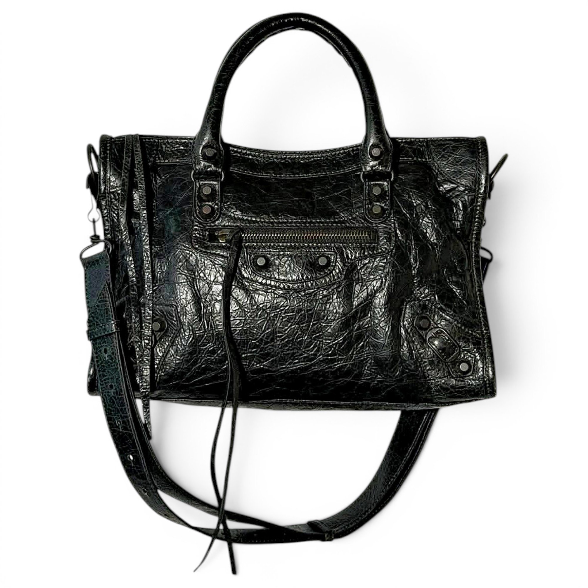 City leather handbag