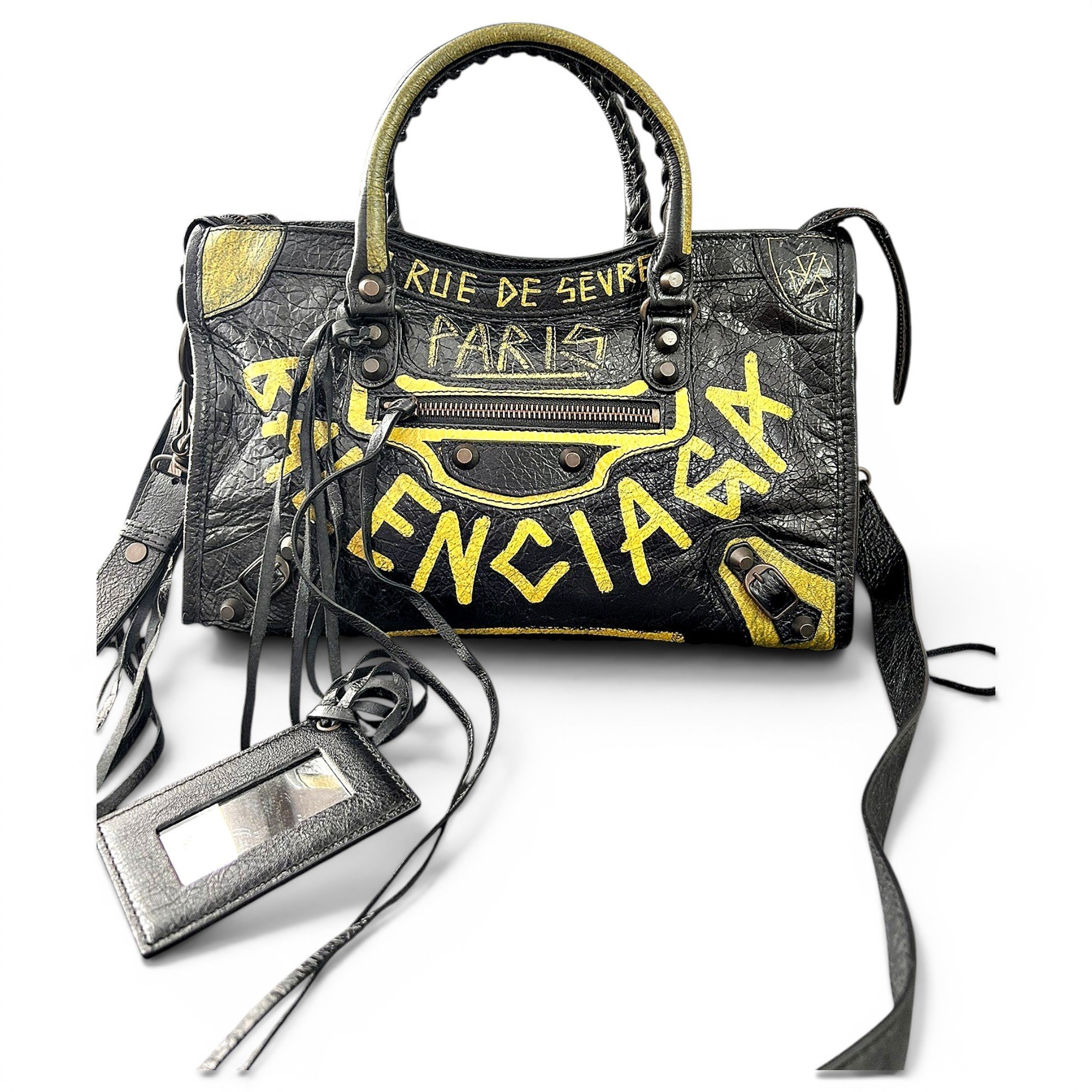 City leather handbag
