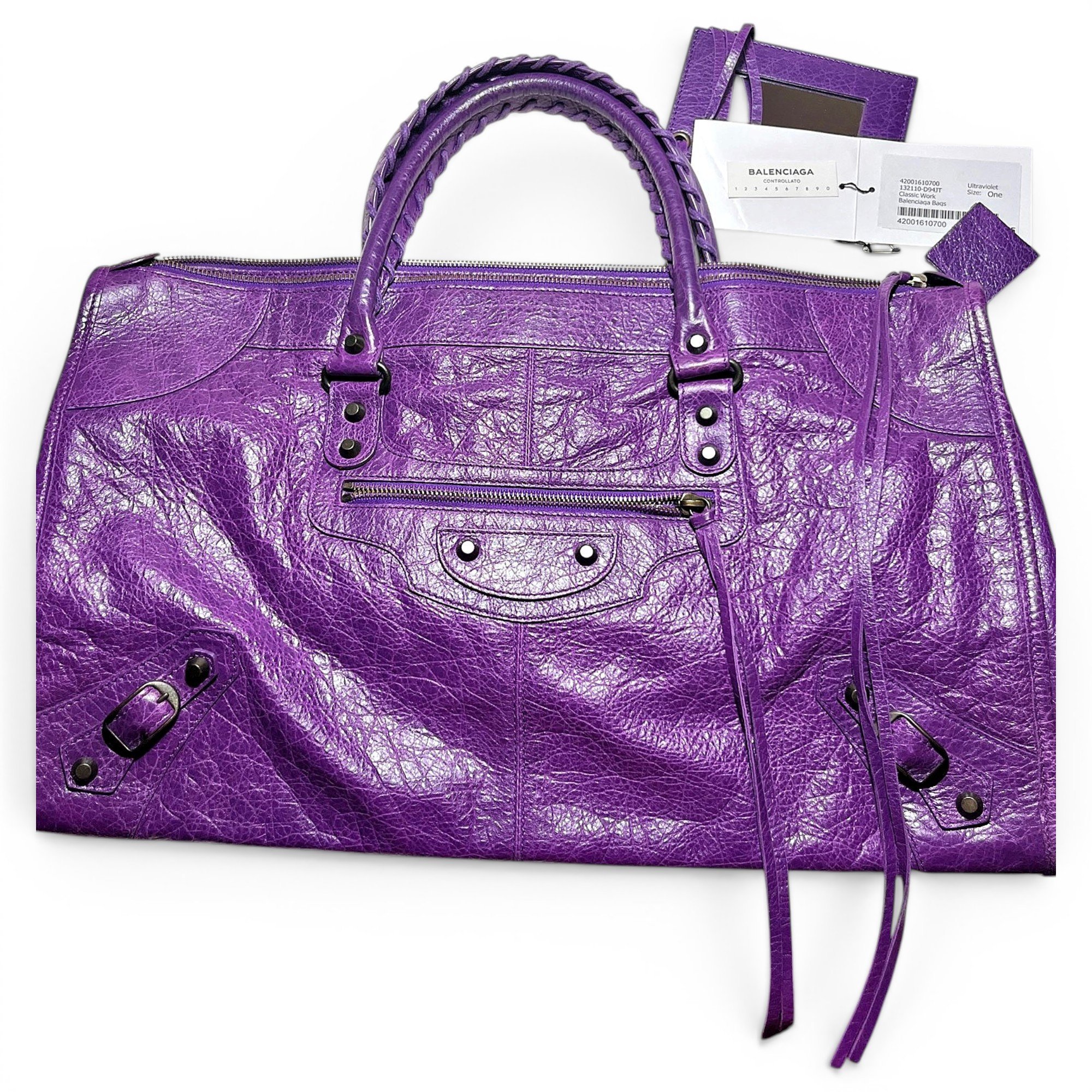 Work leather handbag
