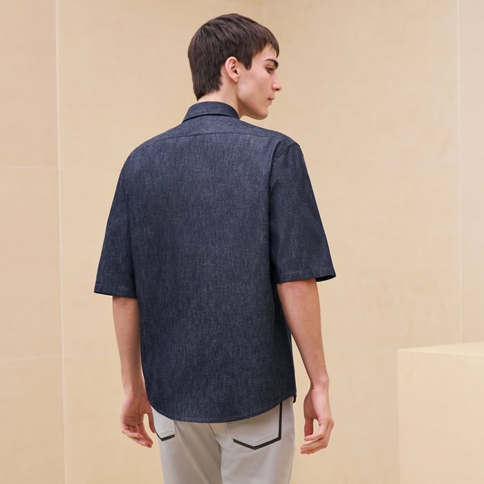 Indigo "Poche a Cheval" Sporty Fit Shirt