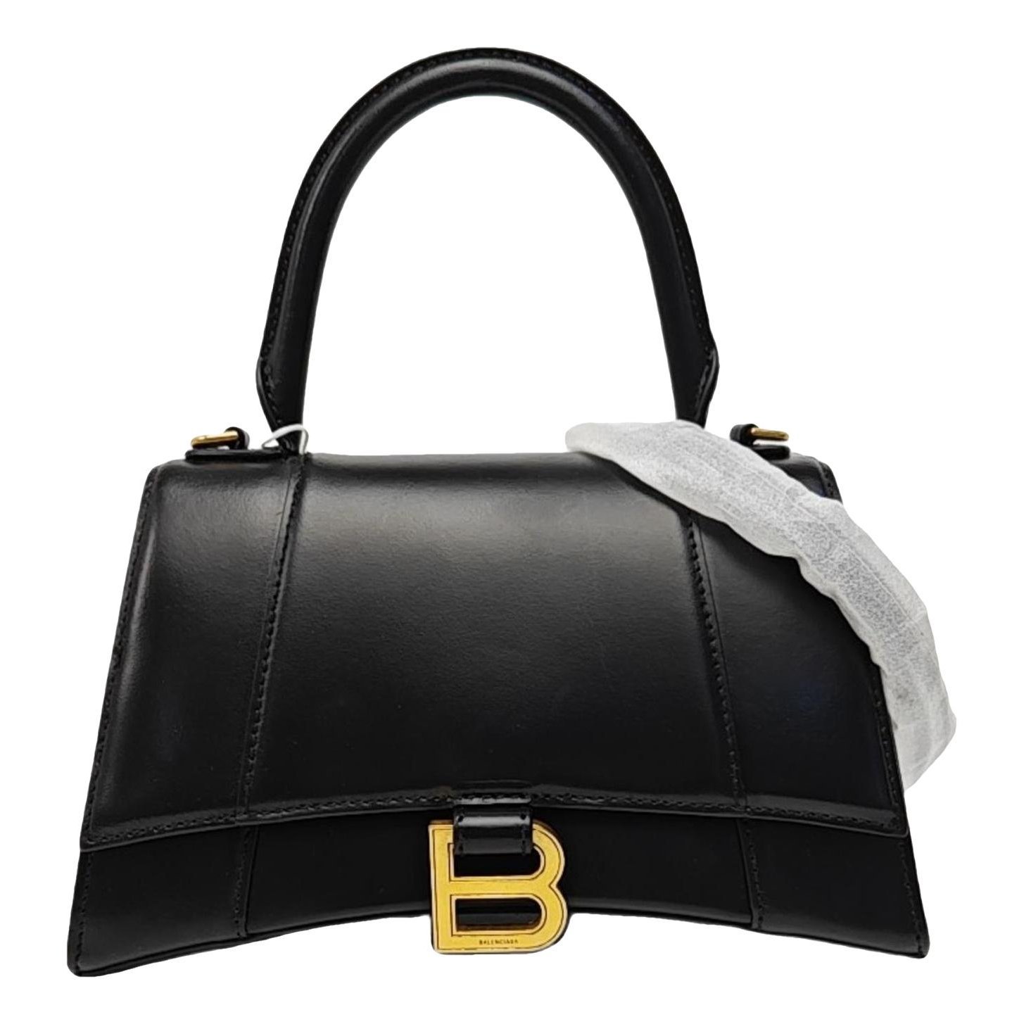 Hourglass leather handbag