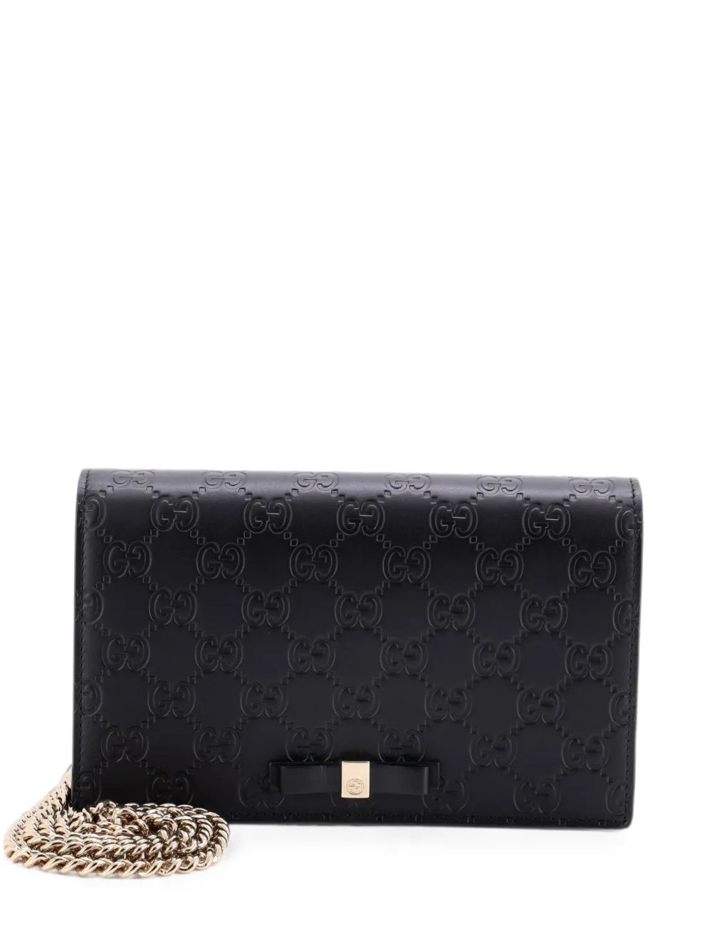 Signature Wallet on Chain Guccissima Leather clutch bag