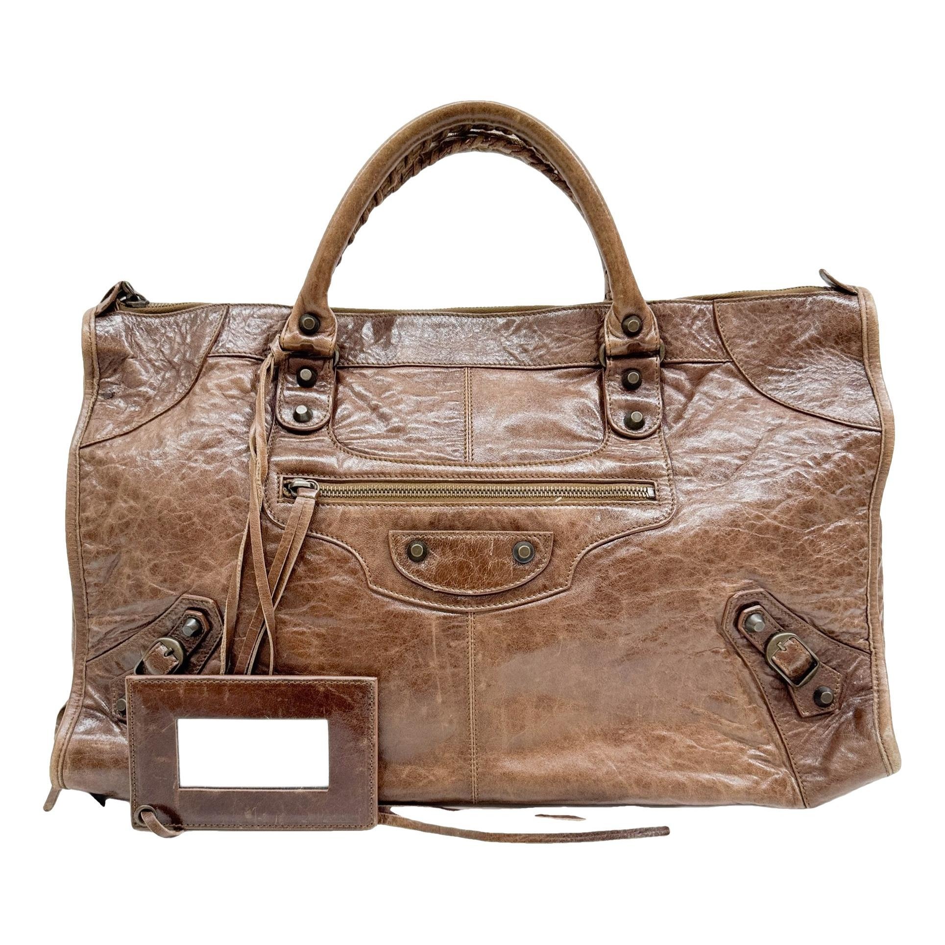 Work leather handbag