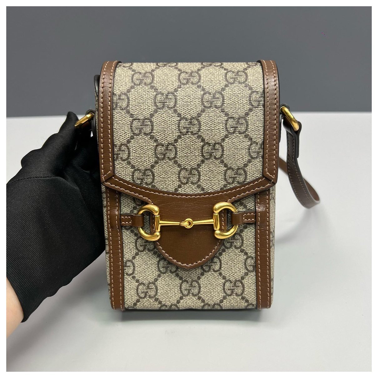 Horsebit 1955 Vertical cloth crossbody bag