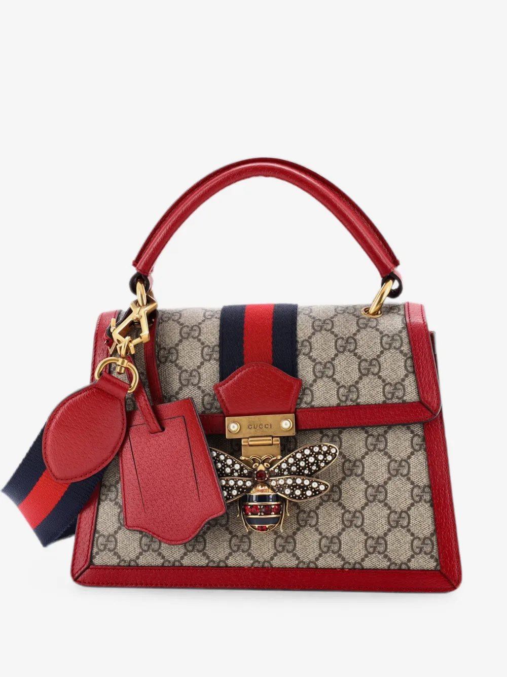 Queen Margaret Top Handle Bag GG Coated Canvas with Leather Small satchel