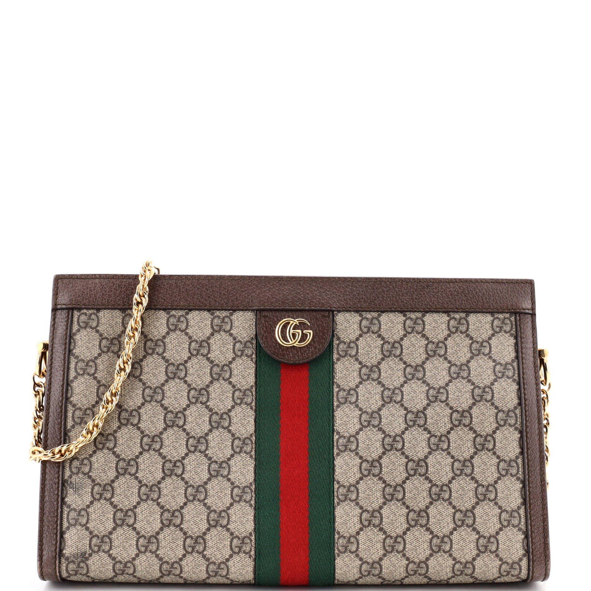 Ophidia Chain Shoulder Bag GG Coated Canvas Medium