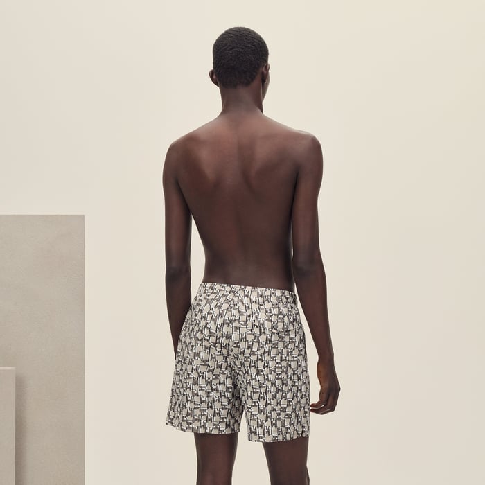 Gris Éléphant "H Cut Remix" Swim Trunks