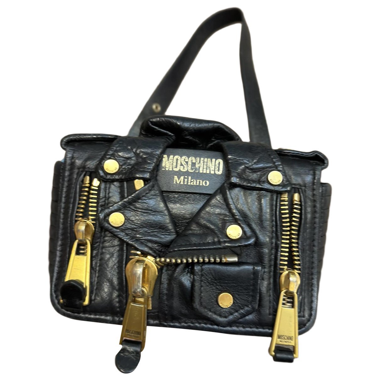 Biker leather crossbody bag